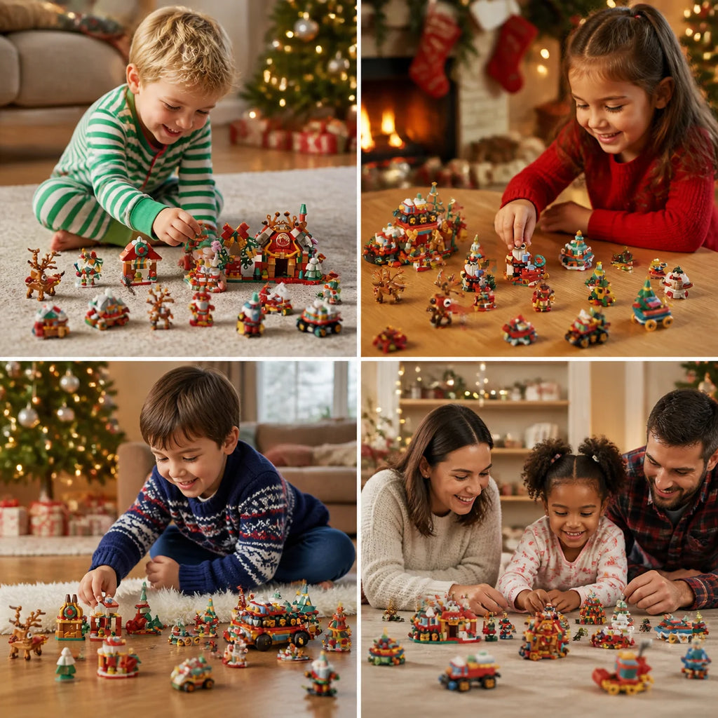 Christmas Village Building Blocks Advent Calendar for Kids